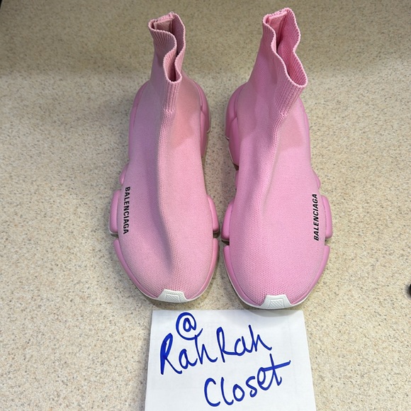 Balenciaga Knit Speed 2.0 Sneaker Womens Size: 8 Light Pink - Picture 6 of 7